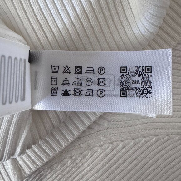 NWOT Zara Cropped Knit Cardigan Woman's sz S Cream Textured Snap Buttons - Picture 7 of 9